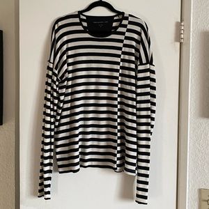 John varvatos striped long sleeve shirt XL